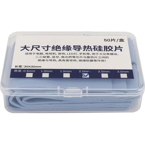 50 pièces Pad thermique en silicone pour carte mère téléphone, dissipateur CPU LED ordinateur, feuille conductrice de chaleur (1/5)