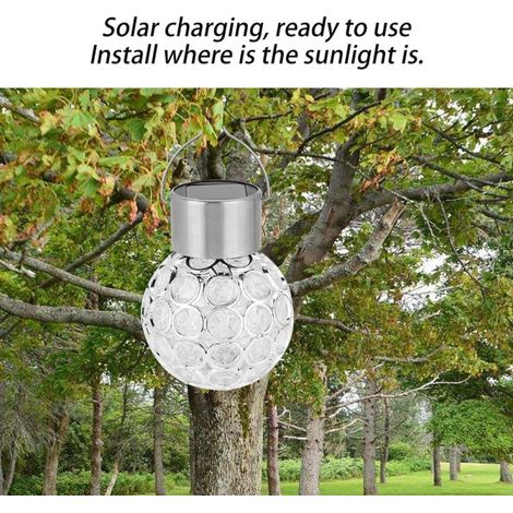 Lámpara solar LED para jardín, de exterior, con cambio de color (12 cm de diámetro). (1/5)