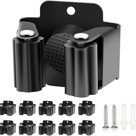 10Porte-balai individuel-Porte-outils en acier inoxydable-Porte-outils de jardin mural (1/5)