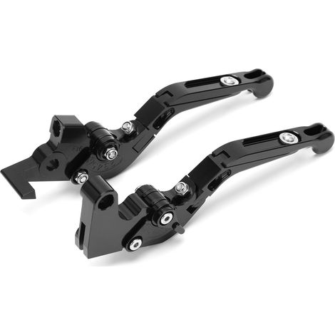 2 CNC-gefräste, verstellbare Motorradbrems- und Kupplungshebel aus schwarzer Aluminiumlegierung, Ersatz für YAMAHA XJ6 DIVERSION 2009–2015, 2-teiliges Set (1/5)