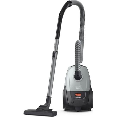 Aspirapolvere a traino con sacco - PHILIPS XD2142/12 - Aspirapolvere Serie 2000 filtro Hepa - 800 W - 77 dB - 3 L - Grigio chiaro