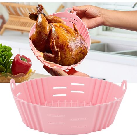 Silikon-Kochplatte für Heißluftfritteusen, hitzebeständig, rosa (1/5)
