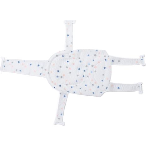 Support de siège de bain pour bébé antidérapant, universel et détachable, filet de baignoire et de douche en maille blanche (1/5)