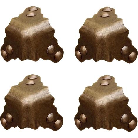 Protections d'angle en laiton antique pour meubles, tables et meubles (4 pièces)