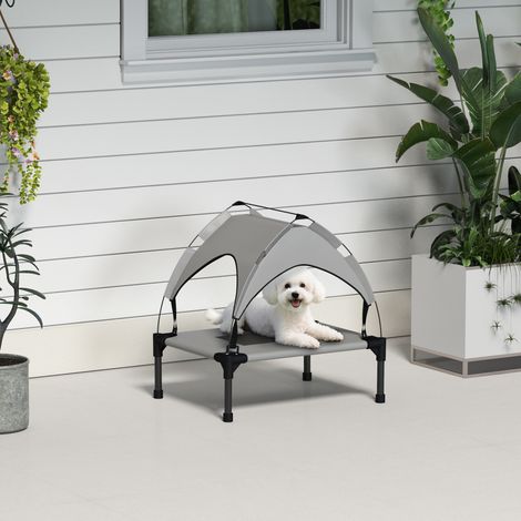 Cuccia per cani con tettoia, per esterni, portatile, idrorepellente, fino a 30 kg, 61 x 46 x 63 cm, grigio chiaro