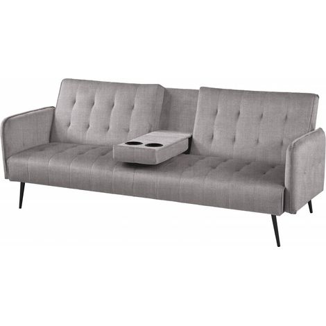 1PZ DIVANO PRONTOLETTO MODERN 3 POSTI GRIGIO CHIARO