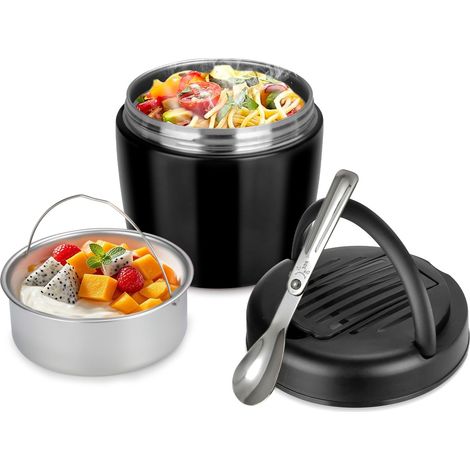 Thermos Boîte Alimentaire Isotherme 1200ml En Acier Inoxydable Sans BPA Lunch Box Isotherme Avec Cuillère Pliante Pour Ecole Bureau (1/5)