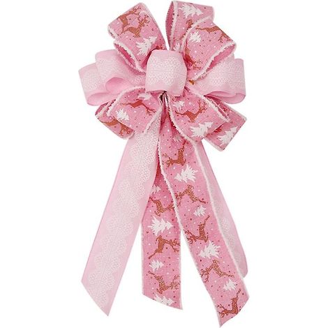 Nœuds de Noël roses décoratifs pour couronnes de Noël, décoration pour sapin et maison