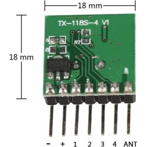 Emetteur RF 433 MHz - Code d'apprentissage EV1527 - Pour Arduino et systèmes domotiques - 5 Pièces (1/4)