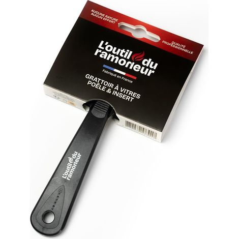 Grattoir Vitre Poêle à Bois & Insert – Ne Raye pas - Nettoyage Efficace Suie et Bistre – Lame Réversible 8 cm Changeable (1/5)
