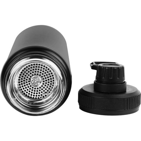 Gourde isotherme de sport en acier inoxydable noir à double paroi sous vide de 800 ml, idéale pour les voyages et l'exercice quotidien. (1/5)