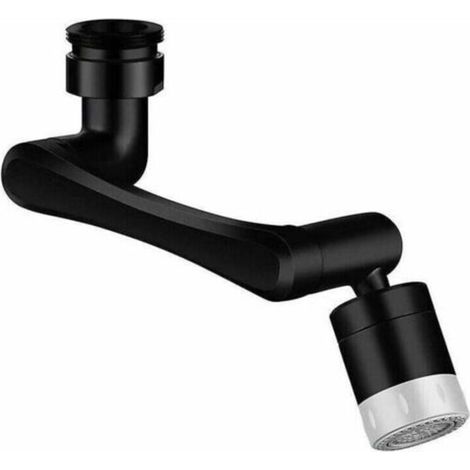Aérateur de robinet pivotant à 1080+360 degrés, de couleur noire.