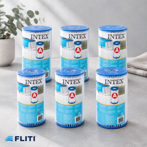 Lot de 6 cartouches de filtration type A – Dimensions Ø 10,7 x H 20,3 cm – Compatible épurateurs Intex 28604/28636/28638 – Eau cristalline garantie (1/5)