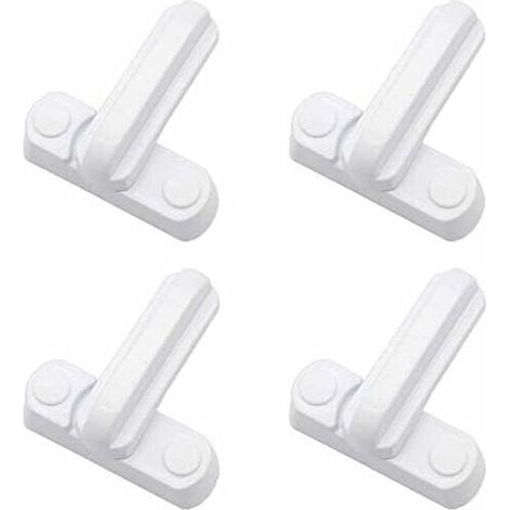 Lot de 4 Serrures Loquets Bloque Poignee Sécurité Domestique Supplémentaire - Remplacement Pour Maison Portes Placards Fenêtres (1/4)