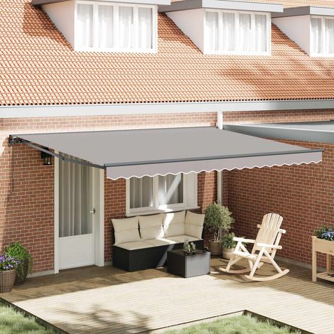 Toldo Retráctil Gris Claro 450x300 cm tela