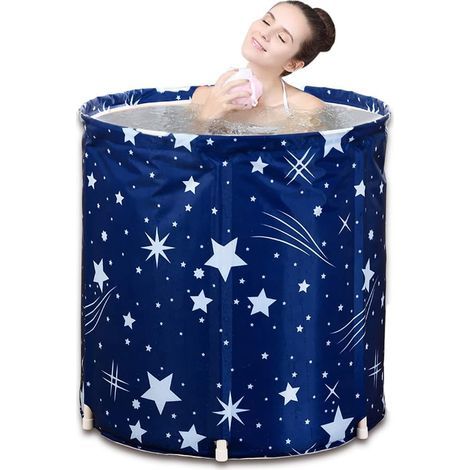 faltbare Badewanne, Kunststoff, Baumwollisolierung, 70 x 65 cm, Blau, für Erwachsene (1/5)