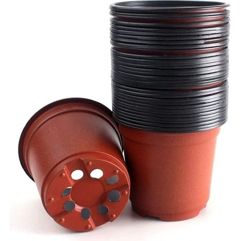 Pépinière Pots, 50pcs Semis Pépinière Pots Flowerpot Plant Container 8 CM pour Graine De Démarrage Fleur (Plastique)- (1/5)