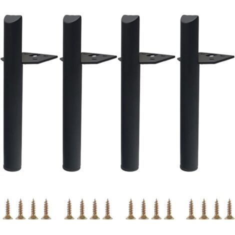 4 Pièces Pieds De Meuble en Métal, DIY Pieds d'Armoire, Jambes De Table Noir Metal, Pied De Canapé, Pieds De Meubles, Pied De Table Metal pour Canapé, Lit, Meuble TV, Table Basse Et Autres Meubles (1/4)