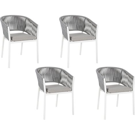 Fauteuils de jardin en métal et polypropylène (lot de 4) - CANNES (1/5)