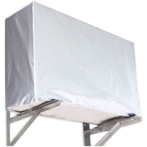 Protection Climatiseur Exterieur Housse Cinq Cotes Argentee Anti Poussiere Et Saleté Plusieurs Tailles Disponibles Pour Hors Saison (1/5)