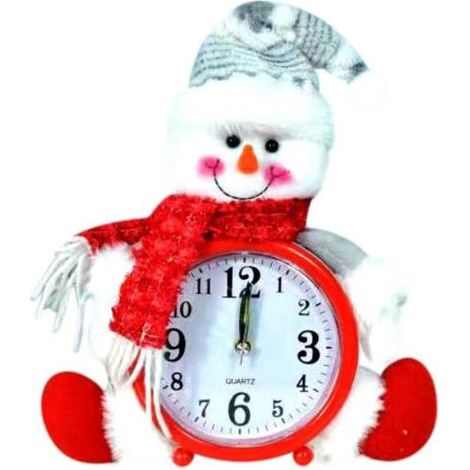 Petit réveil de Noël à piles Père Noël bonhomme de neige décoratif horloge de bureau pour étagère chambre cuisine comptoir cadeau pour vacances bas de Noël (1/5)