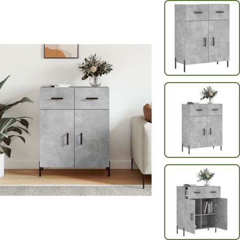 Sideboard Betongrau 69,5x34x90 cm Holzwerkstoff - Sideboard - Wohnzimmermöbel - Holzmöbel - Grau - Modern (1/5)