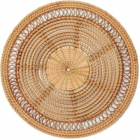 Panier tissé en rotin naturel 30 cm – Décoration murale artisanale – Écologique et léger – Pour salons, jardins et balcons (1/3)