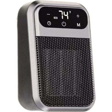 Wall-mounted heater with mini ceramic fan, suitable for bathrooms, quiet and energy-efficient heating, 800 watts. (1/4)