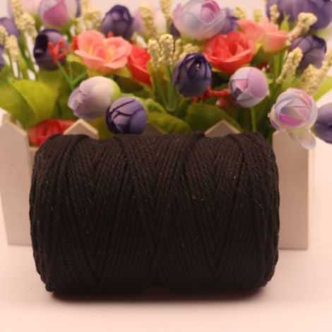 Ficelle noire 2 mm, 200 mètres, en coton résistant, idéale pour emballer et décorer vos cadeaux. (1/5)