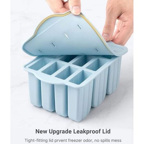 Moules À Glace - Silicone Alimentaire Sans BPA - 12 Emplacements - Bleu - 95 Ml Par Moule - Dimensions 21 X 14 X 10 Cm (1/5)