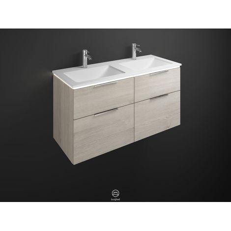 Burg Eqio Mineral Cast WT+WTU Mélaminé 636x1220x490 Chêne blanc DFlanelle GR0146