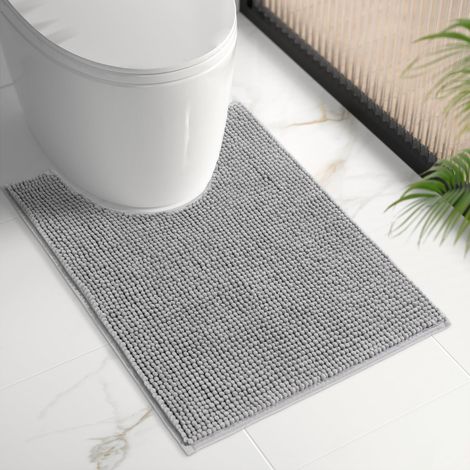1 Tapis de Bain Antidérapant Chenille 60x50cm Super Absorbant Lavable Machine Pour Douche Baignoire Salle de Bain (1/5)