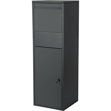 Buzón para paquetes buzón con cerradura a pie paquete de correo 46 x 45 x 140 cm antracita 160000116