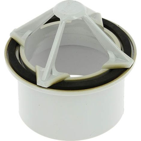 Nicoll – Naissance pour chéneaux Ø80 gris – PVC pour eaux pluviales – Crépine anti-feuilles – Joint d'étanchéité inclus