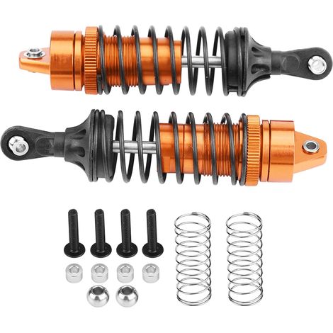 Amortisseur avant RC 100mm, 2 pièces, pour voiture Traxxax Slash 4x4 1/10 (ressorts orange) (1/5)