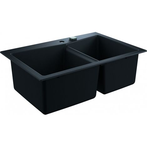 Fregadero de granito color negro granito 838x559 K700 Grohe (1/2)
