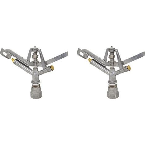 2X Arroseur Rotatif à Filetage Femelle, Buse Métallique, Pulvérisateur D'Irrigation Automatique pour Terres Agricoles et Pelouses (1/4)