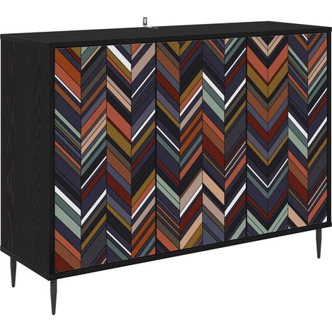 Aparador OMMEN Roble Negro 102 x 33 x 76 cm vidaXL
