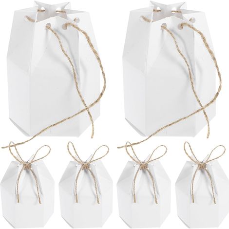 50 Boîtes à Dragées en Papier Kraft Blanc Hexagonales Petites Boîtes à Friandises Réutilisables pour Mariage et Fêtes Légères et Compactes pour Rangement et Présents (1/5)