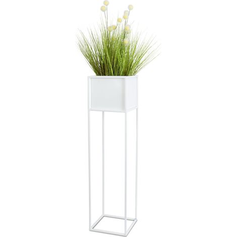 Moderner weißer Blumenständer, 90 cm