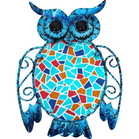 Signes Grimalt Mur de la figure OWL Adorno Jardin bleu buo mur mur 19x2x15cm 28105