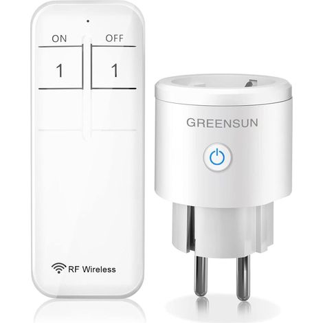 Prise Telecommande Sans Fil - 30M 3680W Prise Connectée 16A Prise Connectée Interrupteur avec Telecommande RF Smart Plug pour Lampe et Électroménager (1/5)