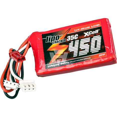 Cracker LiPo XCell 7,4 V / 450 mAh 2S1P, 35C, BEC