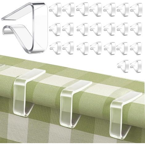 Transparente Tischdeckenclips – für Plastiktischdecken, Picknicktische, Hochzeiten, Camping usw. – 24er-Packung, kleine Größe (1/5)