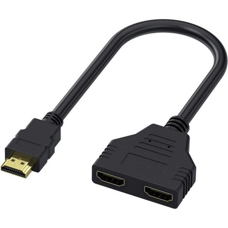 One Input Two Output Splitter, HD 1/2 Conversion Cable, HDMI Splitter, HDMI Compatible Splitter, HDMI Male Connector 1 Input 2 Output (1/5)