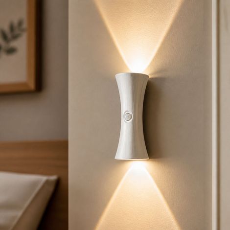Applique Murale LED à Détection de Mouvement Sans Fil, Rechargeable USB-C, 3 Températures de Couleur, Base Magnétique, Argent (1/5)