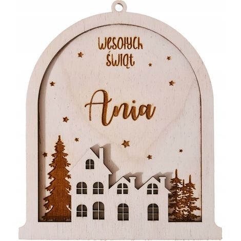 Palline Pallina con nome per bambino Albero di Natale in legno Natale grande 1 PZ (1/5)