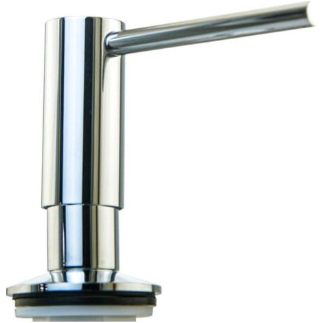 Distributeur de Savon avec Bec Pivotant à 360° - Distributeur de Savon Liquide Rechargeable par en Haut pour Evier Cuisine - Distributeur Savon Liquide INOX Plaqué Chrome 500 ML (1/5)