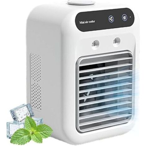 Tragbarer Mini-Wasserkühler mit 500-ml-Tank, 2-stufigem USB-Lüfter und 2 Stunden Akkulaufzeit – KZQ (1/4)