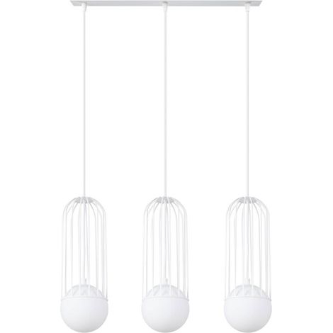 Hängelampe, unregelmäßiger Korb, dreifach, weiß, BRINA 3xG9 8W SL.1333 Sollux Lighting (1/5)